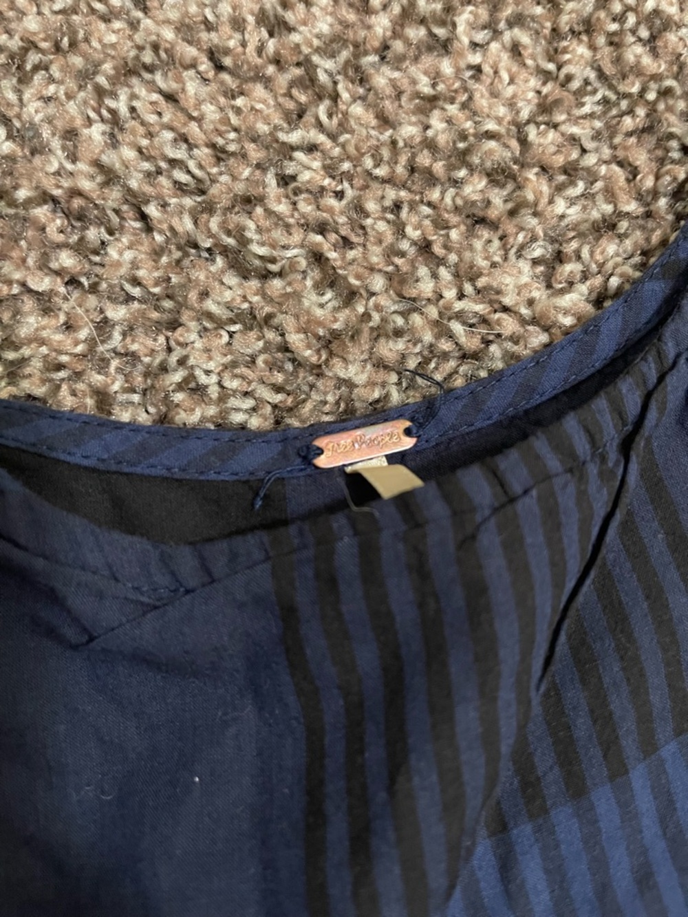 blue and black plaid Free People baby doll dress with tie straps - Picture 2 of 8